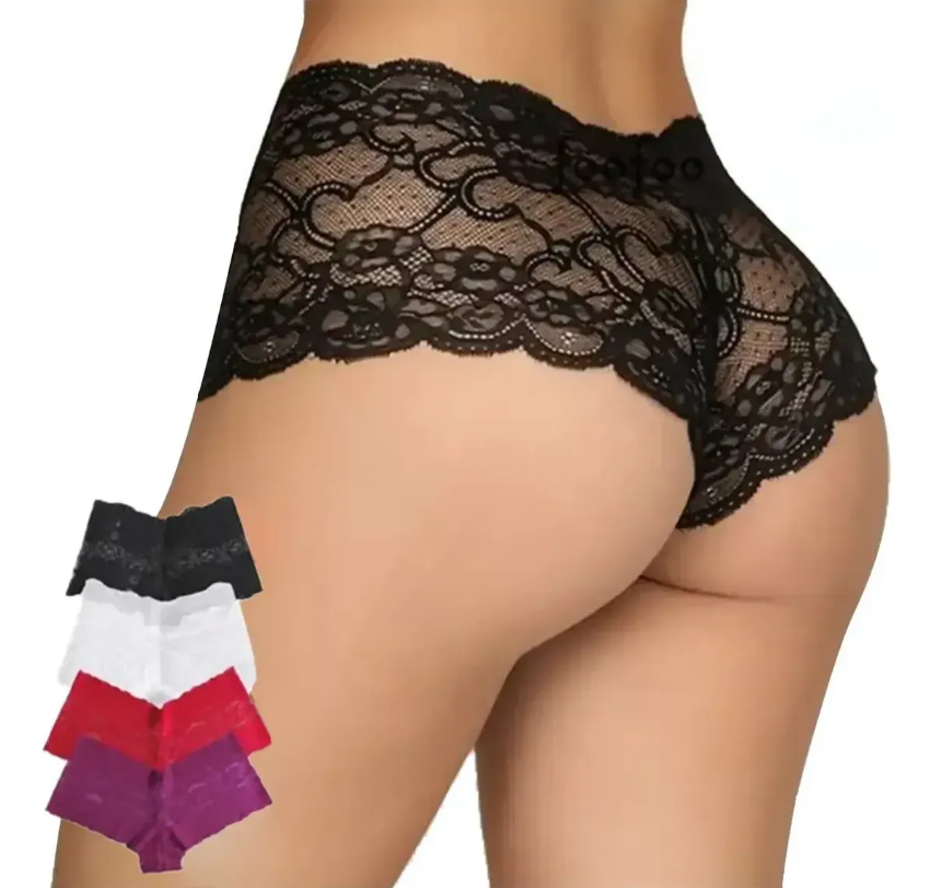 Bóxer Cachetero de Encaje Floral Elástico, imagen 1