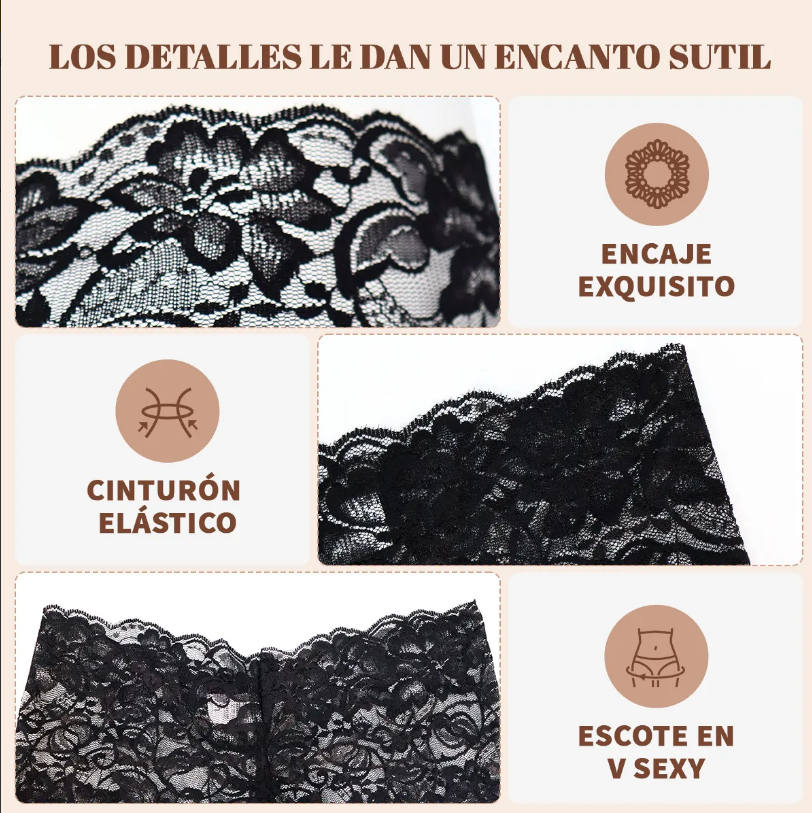 Bóxer Cachetero de Encaje Floral Elástico, imagen 4