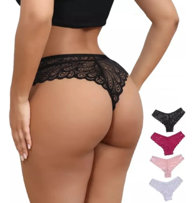 Tanga Brasileña de Encaje con Diseño de Mariposa, imagen 1