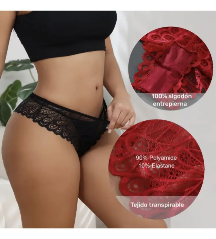 Tanga Brasileña de Encaje con Diseño de Mariposa, imagen 2