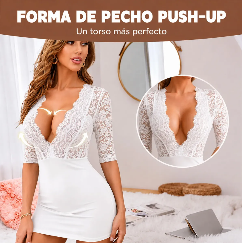 Sexy Vestido Bodystocking de Malla y Encaje, imagen 3