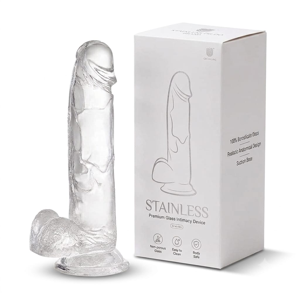 Dildo de silicona transparente 20 cm, imagen 2