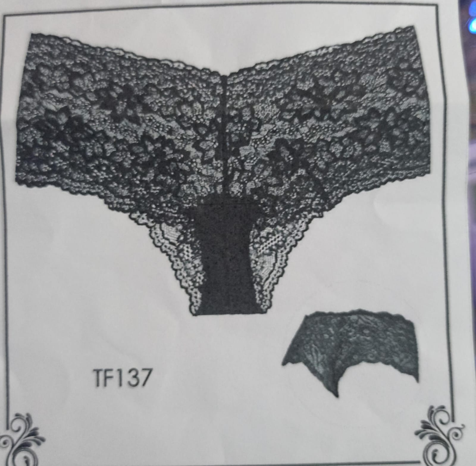 Tanga de Dama con Malla y Encaje